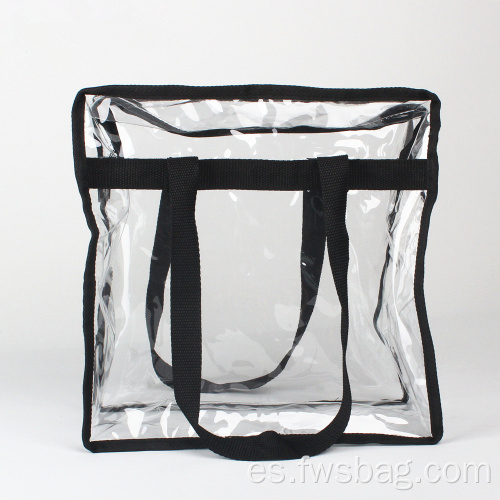 Bolsa de bolso de vinilo de vinilo transparente con correa para el hombro